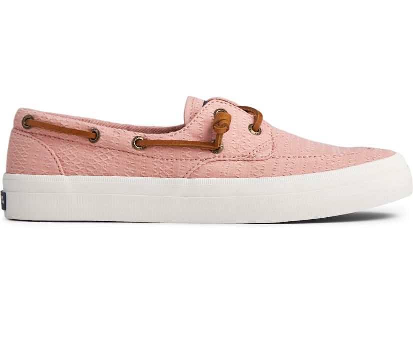 Sperry Crest Boat Smocked Hemp Boat Shoes - Women's Boat Shoes - Rose [IY3941826] Sperry Ireland